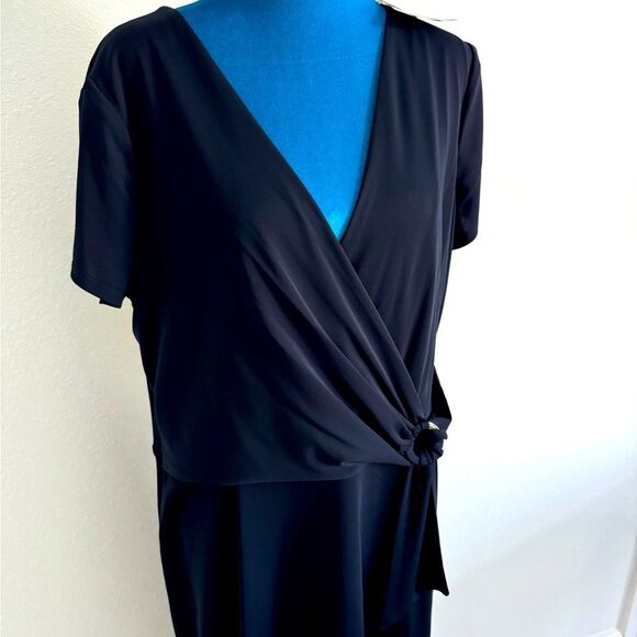 Elegant Black Wrap Dress Ralph Lauren size 16 - Picture 4 of 7
